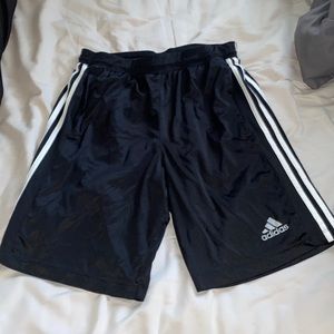 Black adidas striped shorts